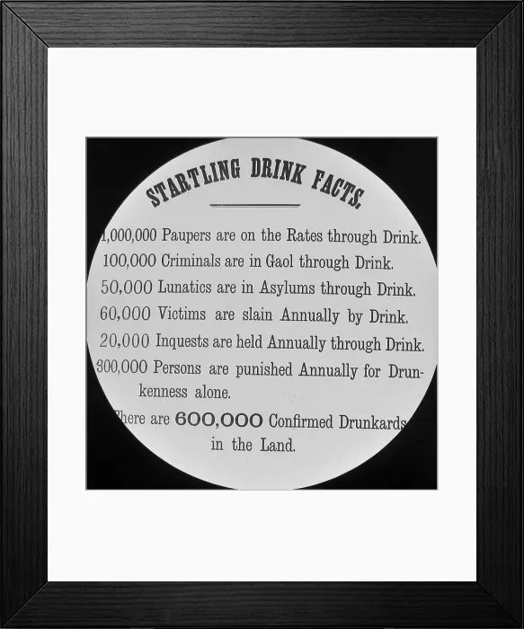Framed Print : Temperance magic lantern slide Victorian period Framed Print : Temperance magic lantern slide Victorian period