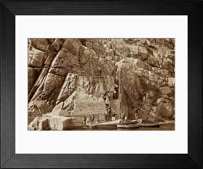 Framed Print : Landing on Round Island Isles of Scilly Victorian period Framed Print : Landing on Round Island Isles of Scilly Victorian period