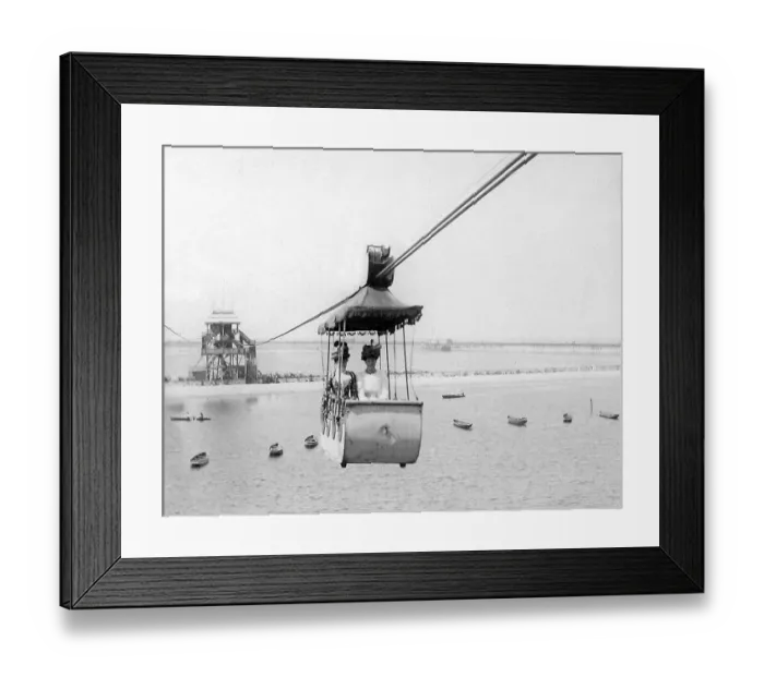 Framed Print : Aerial ride at Southport - early 1900s Framed Print : Aerial ride at Southport - early 1900s