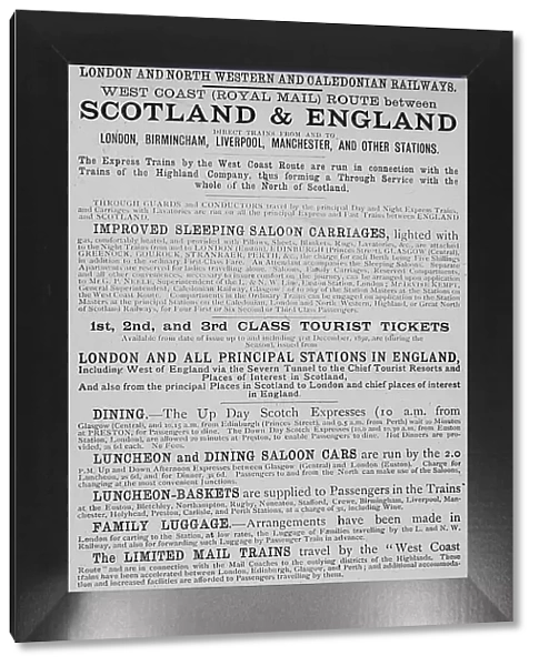 London and North Western and Caledonian Railway Notice
