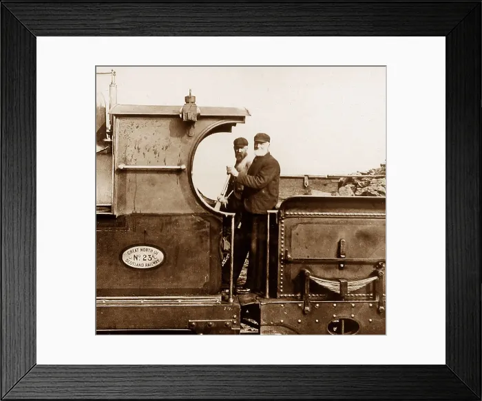Framed Print : Great North of Scotland Railway driver and fireman Framed Print : Great North of Scotland Railway driver and fireman