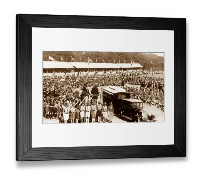 Framed Print : Baden Powell arriving at the Liverpool Scouts Rally in 1919 Framed Print : Baden Powell arriving at the Liverpool Scouts Rally in 1919