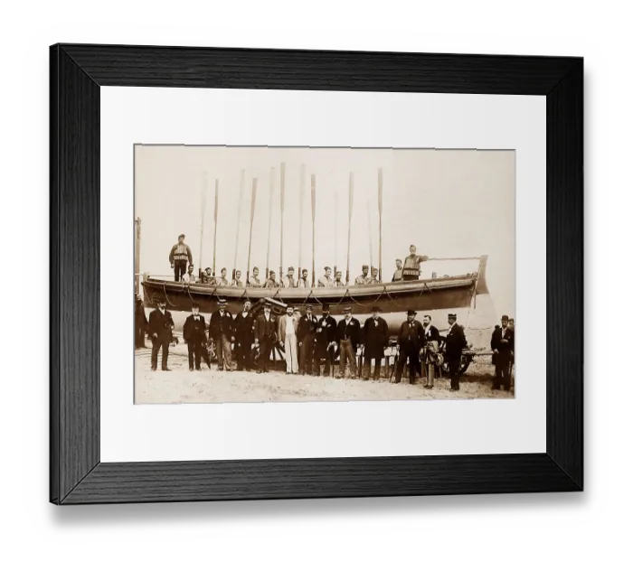 Framed Print : Lifeboat and lifeboatmen Framed Print : Lifeboat and lifeboatmen