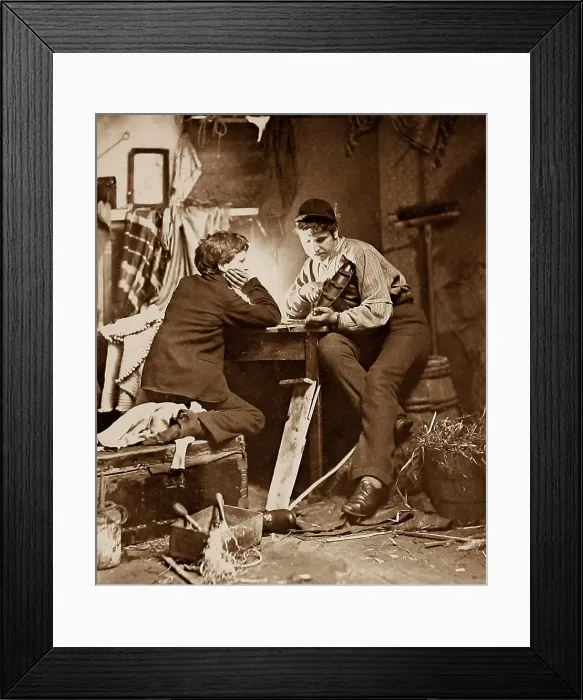 Framed Print : Boys with a model boat Framed Print : Boys with a model boat