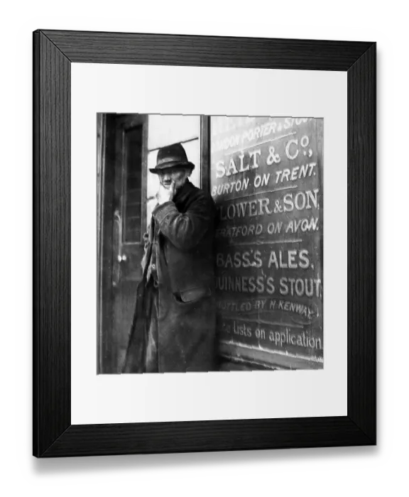 Framed Print : Man outside a pub Victorian period Framed Print : Man outside a pub Victorian period