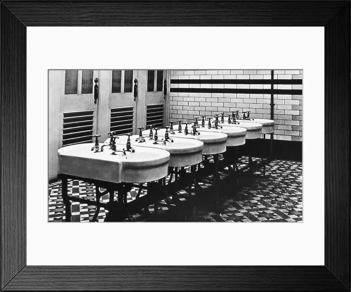 Framed Print : Crumpsall CWS Biscuit Factory in 1908 - Lavatories Framed Print : Crumpsall CWS Biscuit Factory in 1908 - Lavatories