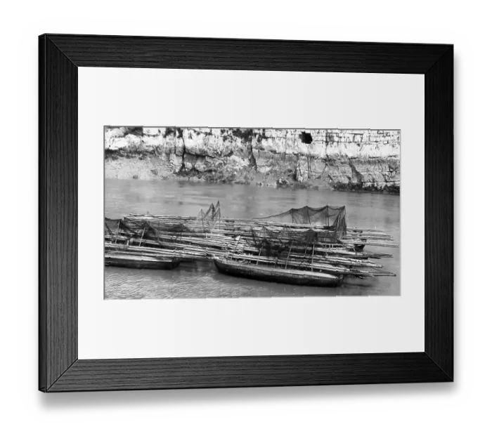 Framed Print : Chepstow salmon fishing boats Victorian period Framed Print : Chepstow salmon fishing boats Victorian period