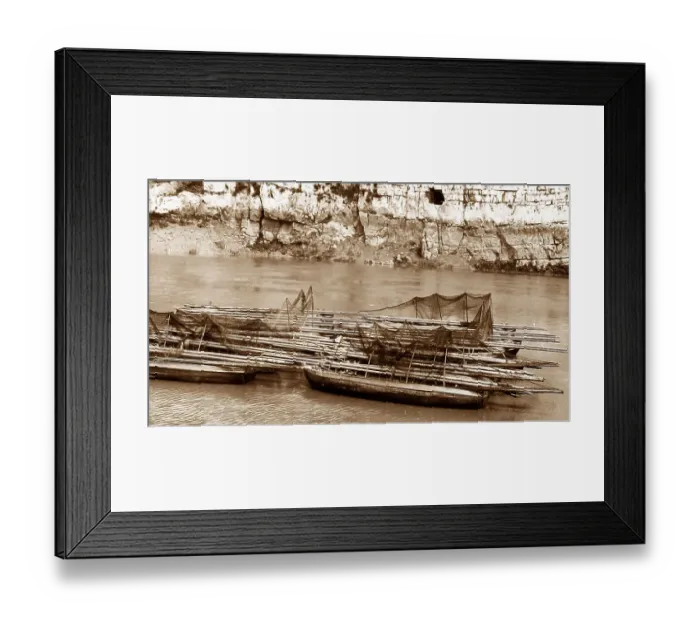 Framed Print : Salmon Fishing boats, Chepstow Framed Print : Salmon Fishing boats, Chepstow