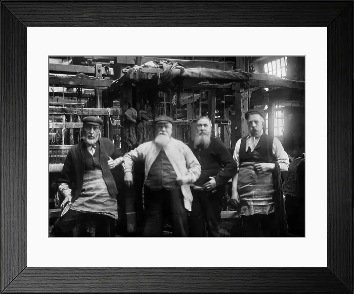 Framed Print : Hand loom weavers early 1900s Framed Print : Hand loom weavers early 1900s