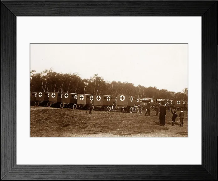 Framed Print : WW1 Red Cross ambulances Framed Print : WW1 Red Cross ambulances