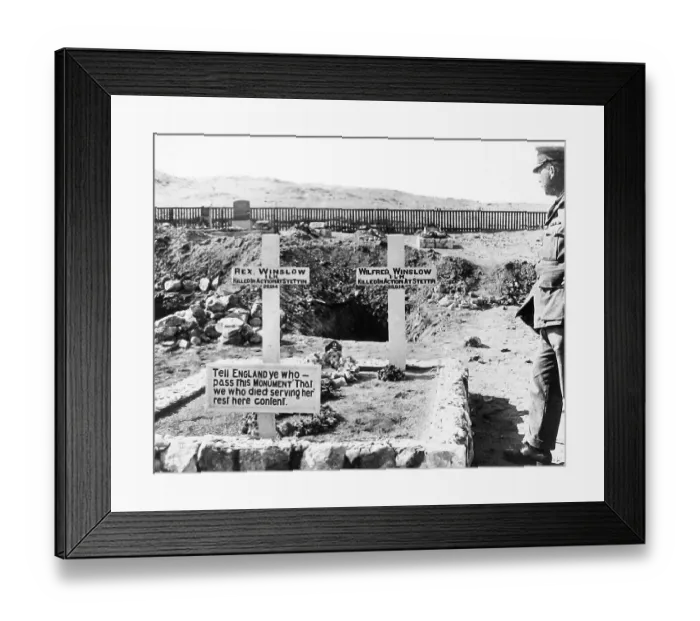 Framed Print : Make-shift battlefield graves during WW1 Framed Print : Make-shift battlefield graves during WW1