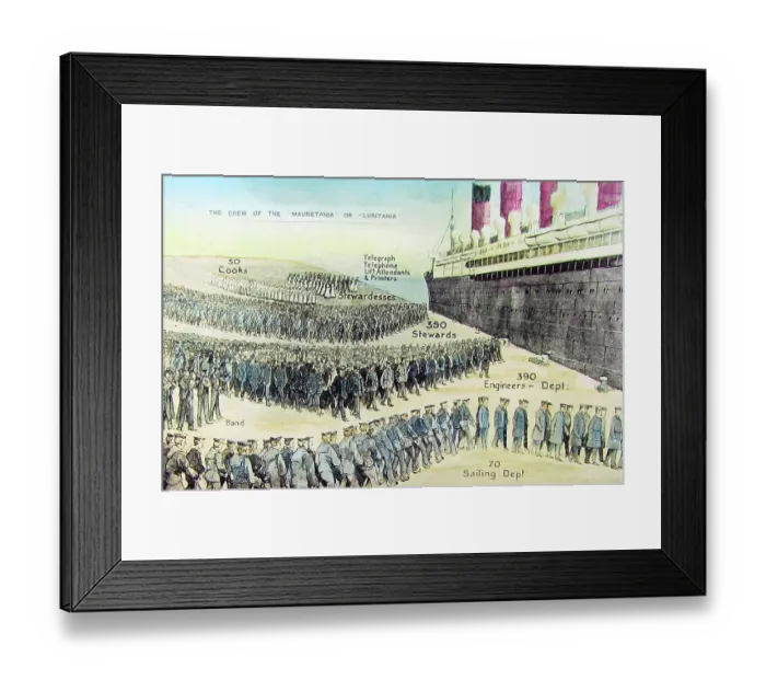 Framed Print : RMS Mauretania and RMS Lusitania early 1900s Framed Print : RMS Mauretania and RMS Lusitania early 1900s