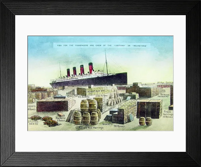 Framed Print : RMS Mauretania and RMS Lusitania early 1900s Framed Print : RMS Mauretania and RMS Lusitania early 1900s