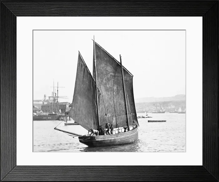 Framed Print : Cornish fishing boat Victorian period Framed Print : Cornish fishing boat Victorian period