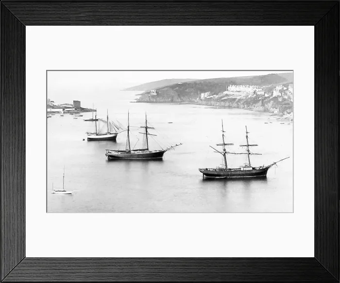 Framed Print : Fowey Cornwall Victorian period Framed Print : Fowey Cornwall Victorian period