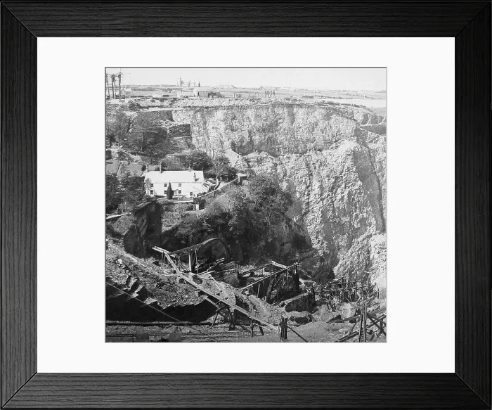 Framed Print : Delabole Slate Quarry Victorian period Framed Print : Delabole Slate Quarry Victorian period