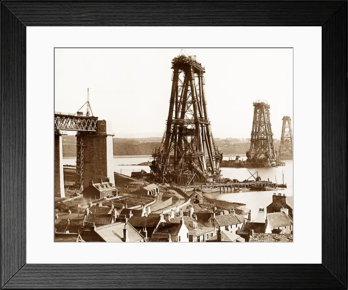 Framed Print : Construction of the Forth Railway Bridge Framed Print : Construction of the Forth Railway Bridge