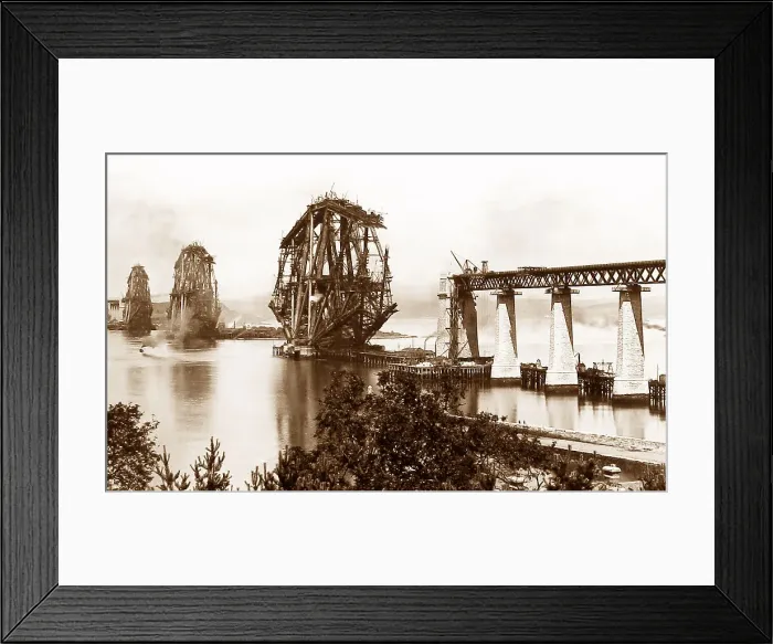 Framed Print : Construction of the Forth Railway Bridge Framed Print : Construction of the Forth Railway Bridge