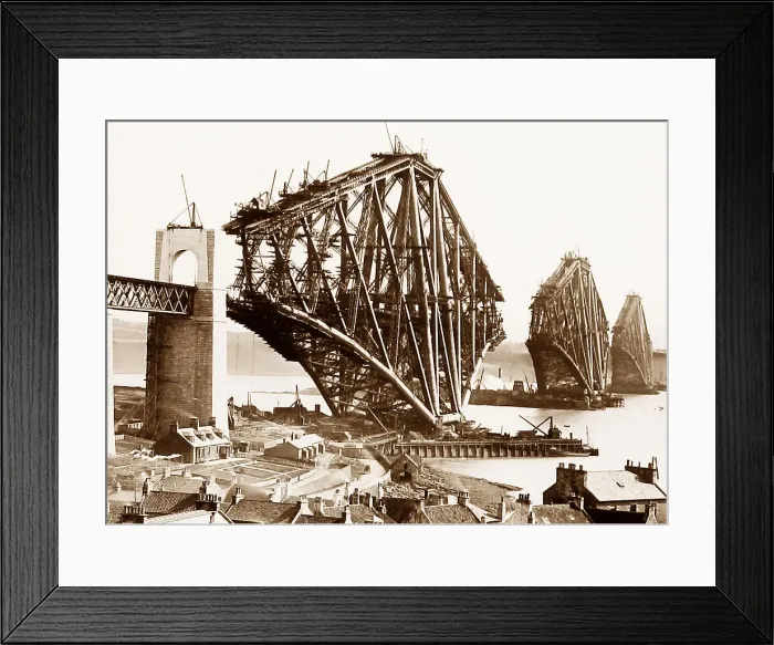 Framed Print : Construction of the Forth Railway Bridge Framed Print : Construction of the Forth Railway Bridge