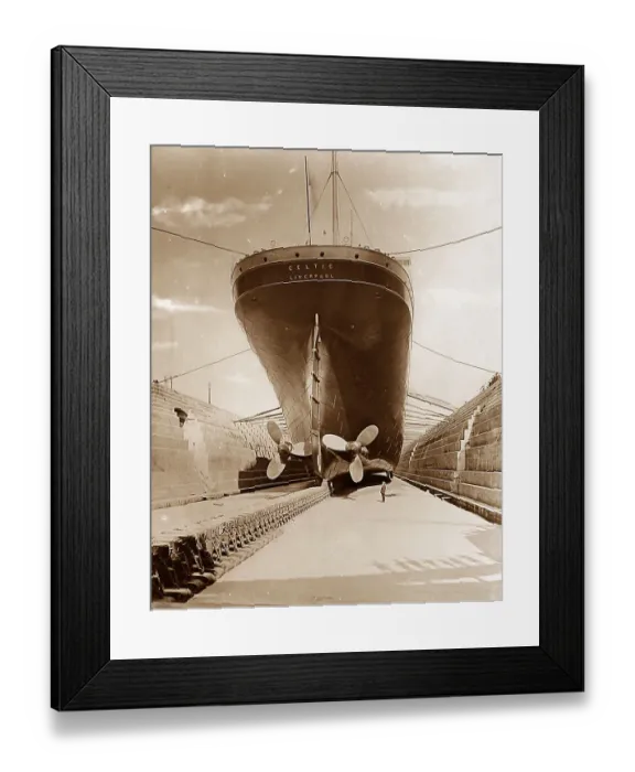 Framed Print : RMS Celtic, White Star Line in dry dock Framed Print : RMS Celtic, White Star Line in dry dock