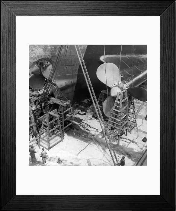 Framed Print : Southampton White Star Line RMS Olympic in dry dock Framed Print : Southampton White Star Line RMS Olympic in dry dock