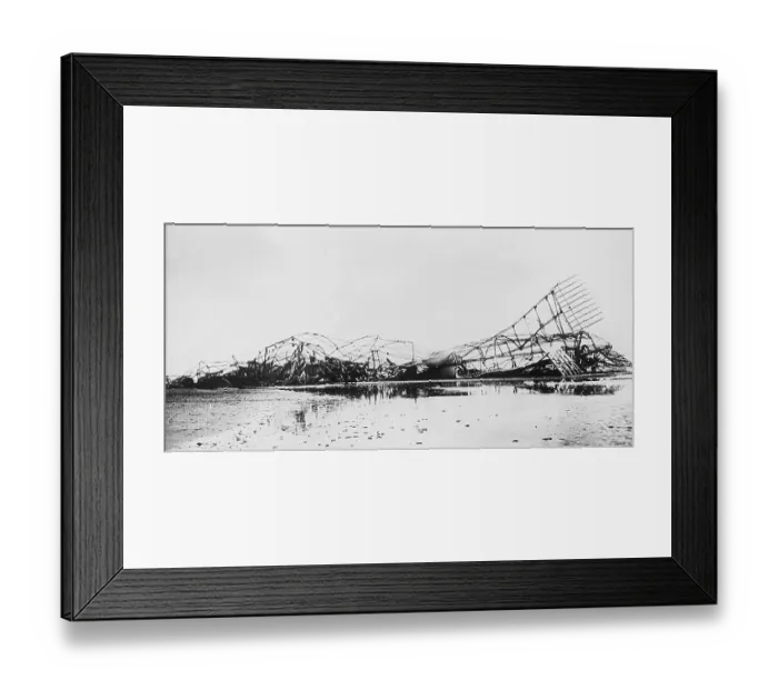 Framed Print : Wreck of Zeppelin L3 in the Faroe Islands early 1900s Framed Print : Wreck of Zeppelin L3 in the Faroe Islands early 1900s