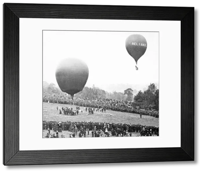 Framed Print : Balloon Demonstration Victorian period Framed Print : Balloon Demonstration Victorian period