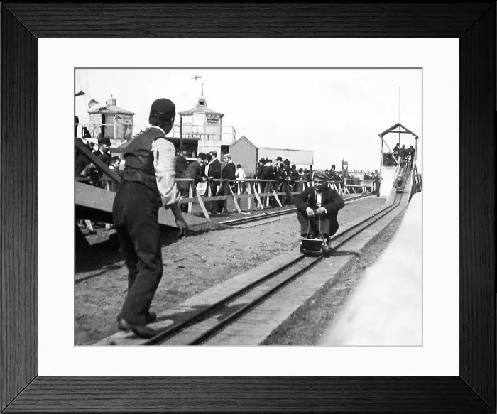 Framed Print : An amusement park ride early 1900s Framed Print : An amusement park ride early 1900s