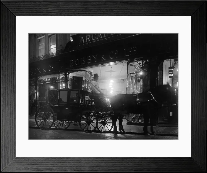 Framed Print : Bobby and Co Ltd Department Store at night Victorian period Framed Print : Bobby and Co Ltd Department Store at night Victorian period