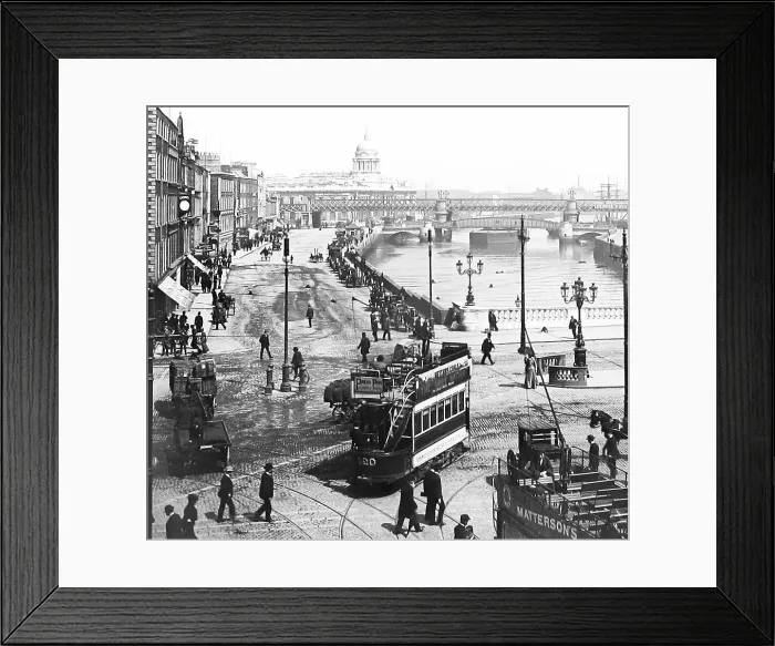 Framed Print : Dublin O'Connell Bridge early 1900s Framed Print : Dublin O'Connell Bridge early 1900s