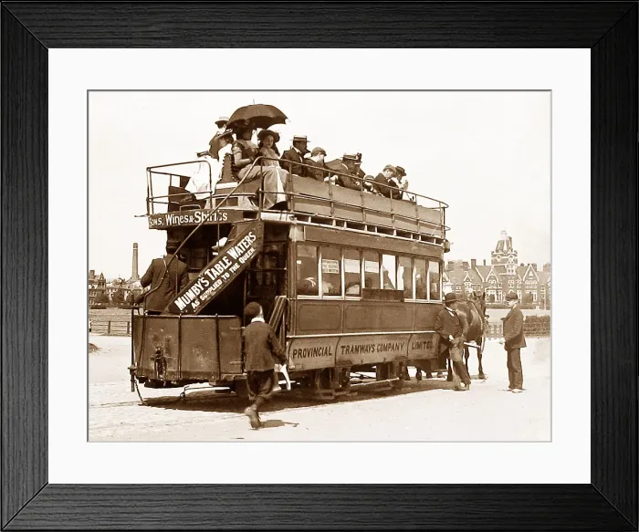 Framed Print : Horse tram in Southsea Framed Print : Horse tram in Southsea