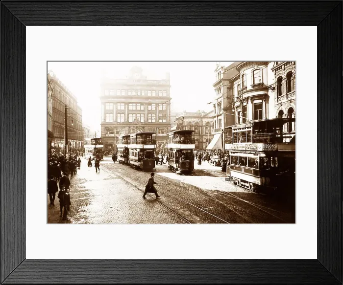 Framed Print : Trams on Castle Junction, Belfast Framed Print : Trams on Castle Junction, Belfast