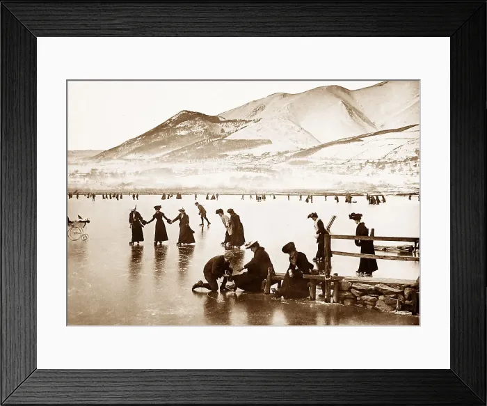 Framed Print : Skating on Derwentwater, Lake District Framed Print : Skating on Derwentwater, Lake District