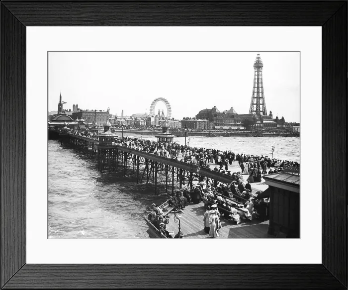 Framed Print : Blackpool from the pier Victorian period Framed Print : Blackpool from the pier Victorian period