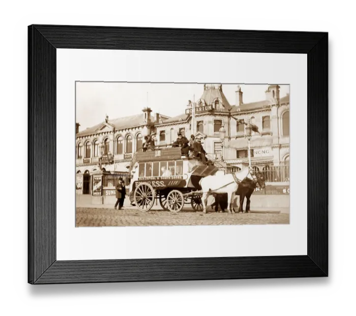 Framed Print : Empress horse bus, Aquarium Blackpool in 1890 Framed Print : Empress horse bus, Aquarium Blackpool in 1890
