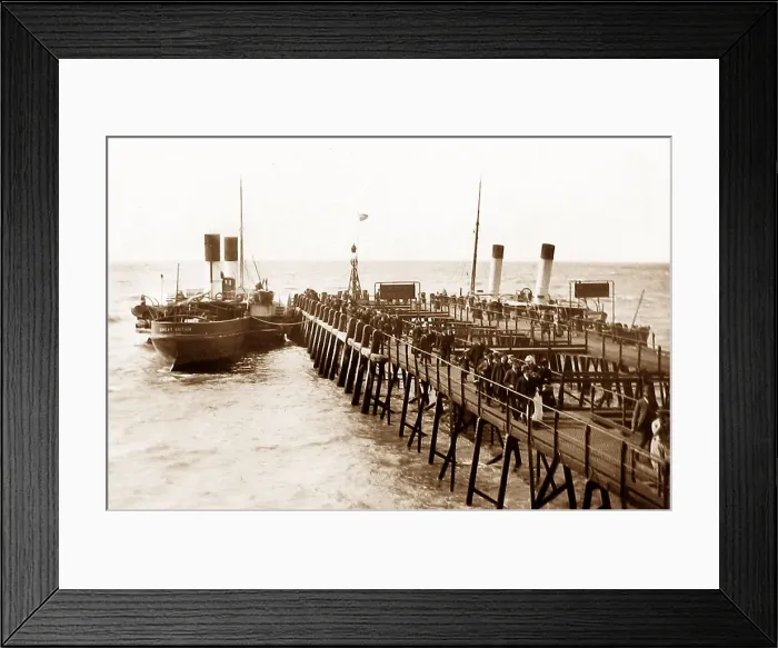 Framed Print : Paddle steamer at the North Pier, Blackpool in 1890 Framed Print : Paddle steamer at the North Pier, Blackpool in 1890