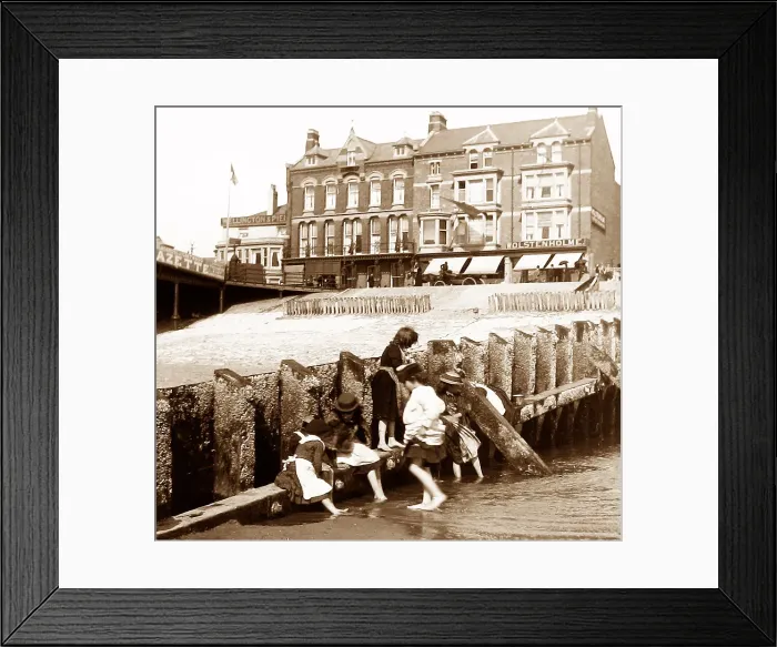 Framed Print : Near Blackpool South Pier in 1890 Framed Print : Near Blackpool South Pier in 1890