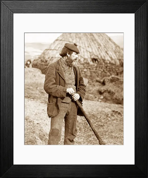 Framed Print : Crofter Isle of Skye Victorian period Framed Print : Crofter Isle of Skye Victorian period