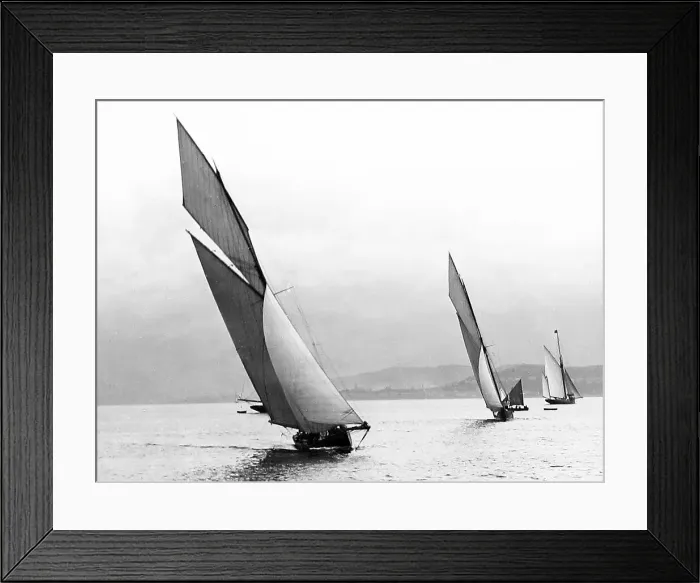 Framed Print : Racing yachts on the River Clyde Victorian period Framed Print : Racing yachts on the River Clyde Victorian period