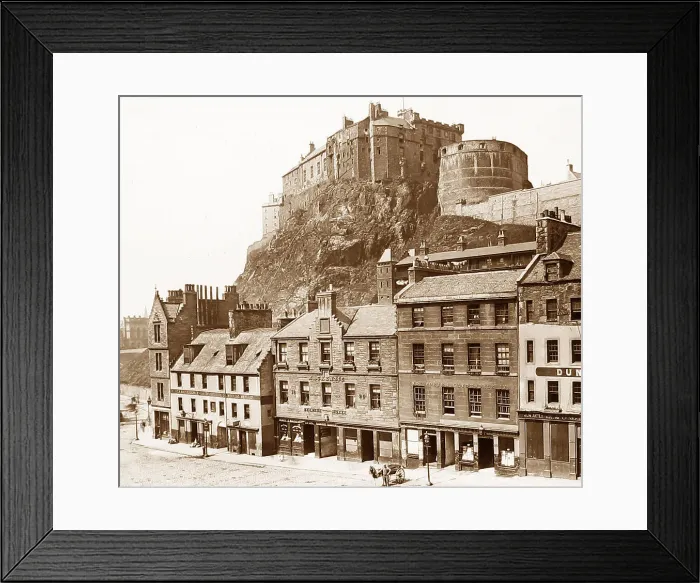 Framed Print : Edinburgh Castle from Grassmarket Victorian period Framed Print : Edinburgh Castle from Grassmarket Victorian period