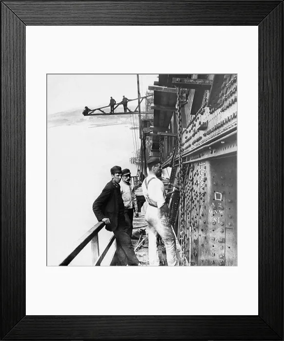 Framed Print : Building the Forth Railway Bridge Victorian period Framed Print : Building the Forth Railway Bridge Victorian period