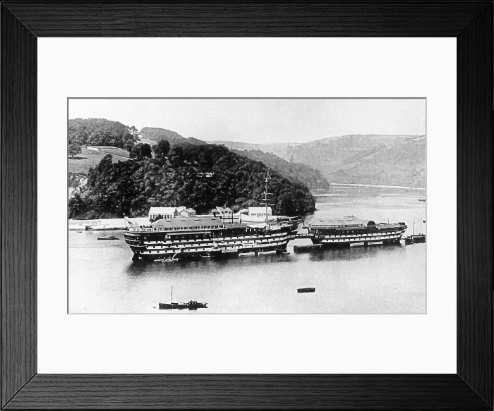 Framed Print : HMS Britannia and Hindostan training ship at Dartmouth Framed Print : HMS Britannia and Hindostan training ship at Dartmouth