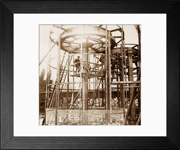 Framed Print : Building the Forth Railway Bridge - riveting machine Framed Print : Building the Forth Railway Bridge - riveting machine