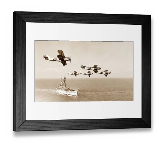 Framed Print : Royal Navy aircraft carrier and biplanes Framed Print : Royal Navy aircraft carrier and biplanes
