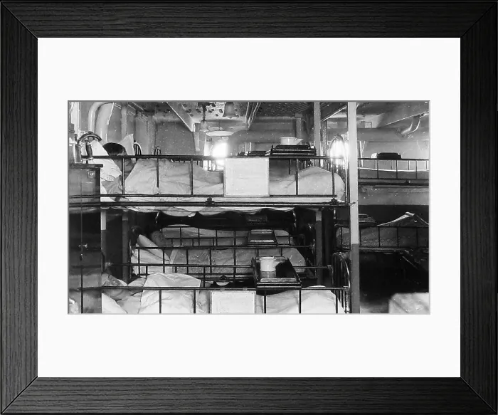 Framed Print : Royal Navy ship - crew quarters - probably 1930s Framed Print : Royal Navy ship - crew quarters - probably 1930s