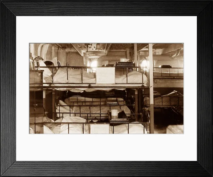 Framed Print : Royal Navy crew quarters on a battleship Framed Print : Royal Navy crew quarters on a battleship