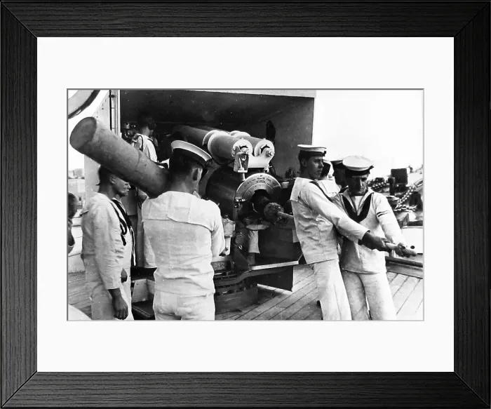Framed Print : Royal Navy Ramming home a projectile Framed Print : Royal Navy Ramming home a projectile