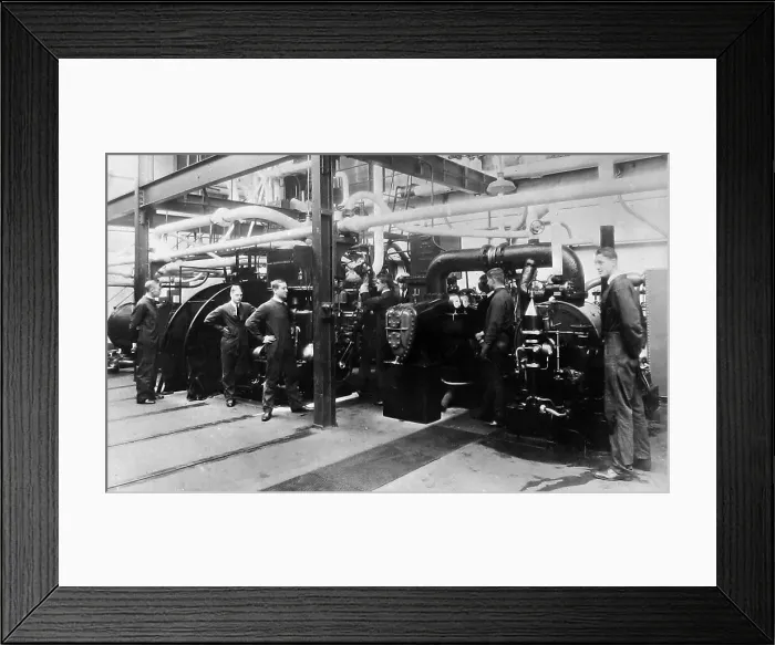 Framed Print : Royal Naval College Devonport - engine room - probably 1930s Framed Print : Royal Naval College Devonport - engine room - probably 1930s