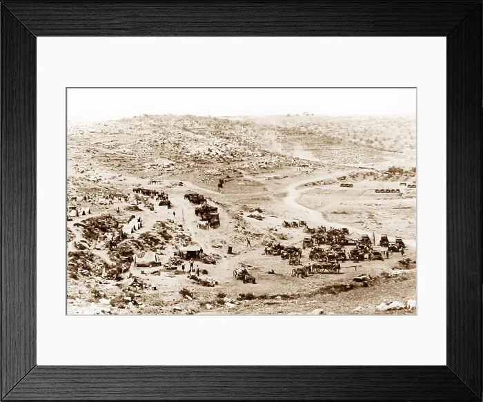 Framed Print : Divisonal horse transport pack in the Judean Hills