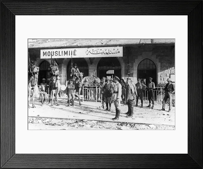 Framed Print : British troops at Mouslimie Station in Syria during WW1 Framed Print : British troops at Mouslimie Station in Syria during WW1